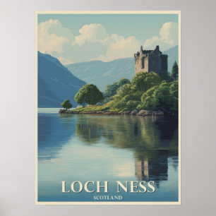 Vintage Reizen Loch Ness Schotland Poster