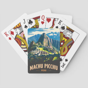 Vintage Reizen Machu Picchu Peru Retro Landschap Pokerkaarten