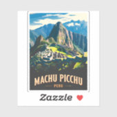 Vintage Reizen Machu Picchu Peru Retro Landschap Sticker (Vel)