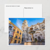 vintage reizen Malaga Spanje Alcazaba stad Postcar Briefkaart (Voorkant / Achterkant)