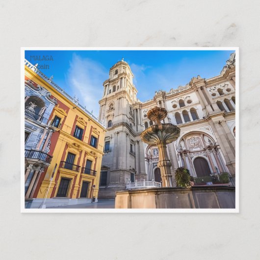 vintage reizen Malaga Spanje Alcazaba stad Postcar Briefkaart (Voorkant)