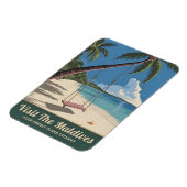 Vintage Reizen Malediven Island Seaside Schilderac Magneet (Linkerzijde)