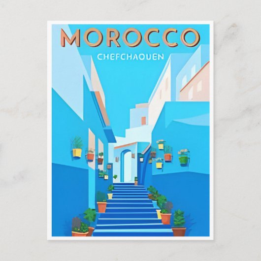 Vintage Reizen Marokko maroc toerisme chefchaouen Briefkaart (Voorkant)