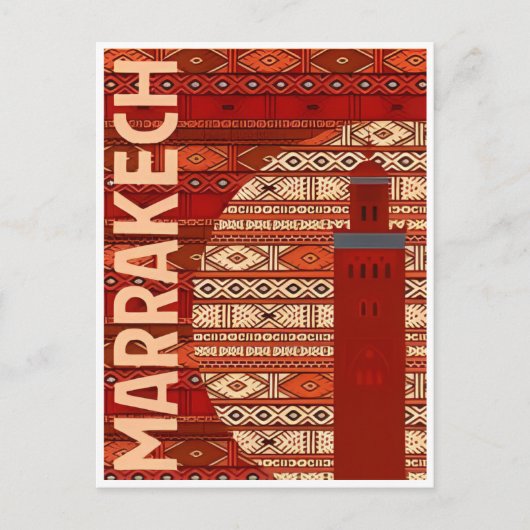 Vintage Reizen Marokko maroc toerisme Marrakech Briefkaart (Voorkant)