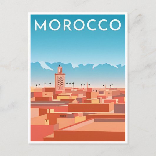 Vintage Reizen Marokko maroc toerisme marrakesh Briefkaart (Voorkant)