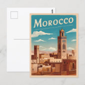 Vintage Reizen Marokko Noord-Afrika Retro Schilder Briefkaart (Voorkant / Achterkant)