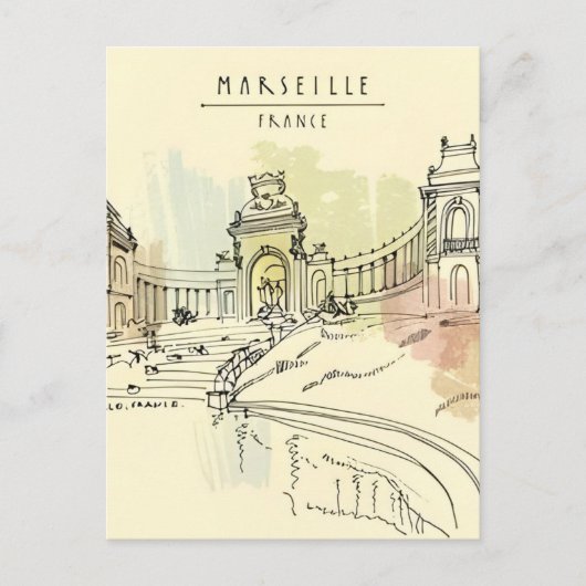 vintage reizen Marseille Frankrijk retro toerisme Briefkaart (Voorkant)
