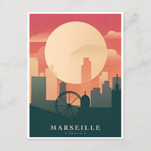 vintage reizen Marseille Frankrijk retro toerisme Briefkaart