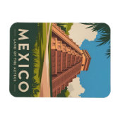 Vintage Reizen Mexico Azteekse Piramide Retro Grap Magneet (Horizontaal)