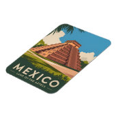 Vintage Reizen Mexico Azteekse Piramide Retro Grap Magneet (Linkerzijde)