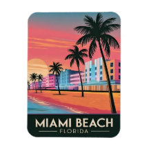Vintage Reizen Miami Beach Florida Sunset Seaside