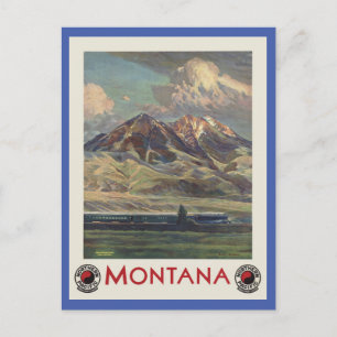 Vintage reizen Montana per trein Briefkaart