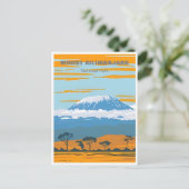 Vintage reizen Mount Kilimanjaro Tanzania Afrika Briefkaart (Staand voorkant)