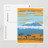 Vintage reizen Mount Kilimanjaro Tanzania Afrika Briefkaart (Voorkant / Achterkant)