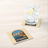 Vintage Reizen Mykonos Griekenland Eiland Seaside  Kartonnen Onderzetters (Insitu)