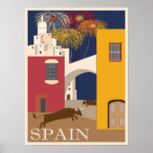 Vintage reizen naar Spanje AD Poster (Voorkant)