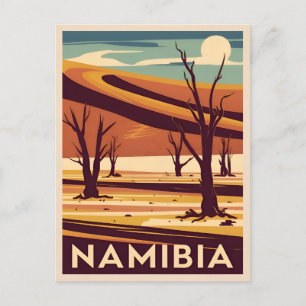 Vintage Reizen Namibië Afrika Retro Graphic Briefkaart