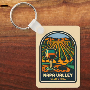 Vintage Reizen Napa Valley California Winery Retro Sleutelhanger