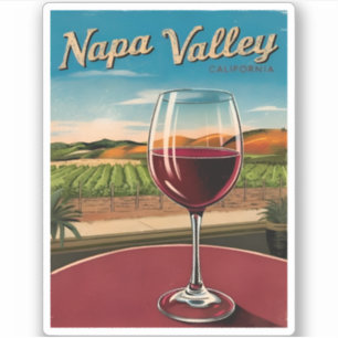 Vintage reizen Napa Valley Californië Retro Schild Sticker