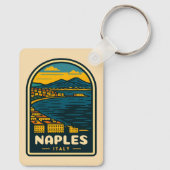 Vintage Reizen Napels Italië Retro Schilderachtig  Sleutelhanger (Achterkant)
