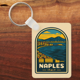 Vintage Reizen Napels Italië Retro Schilderachtig  Sleutelhanger
