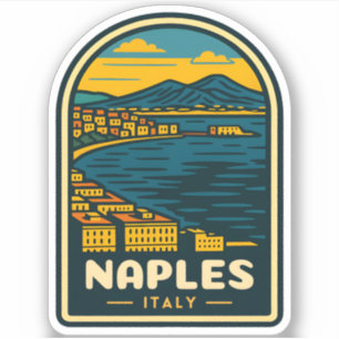 Vintage Reizen Napels Italië Retro Schilderachtig  Sticker