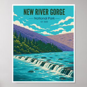 Vintage Reizen New River Gorge Nationaal Park Poster