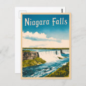 Vintage Reizen Niagara Herfsten Retro Schilderacht Briefkaart (Voorkant / Achterkant)