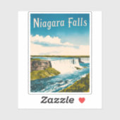 Vintage Reizen Niagara Herfsten Retro Schilderacht Sticker (Vel)