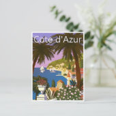 Vintage Reizen Nice Frankrijk cote d'azur retro Briefkaart (Staand voorkant)