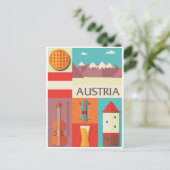 Vintage Reizen Oostenrijk winter waterverf Briefkaart (Staand voorkant)