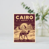 Vintage Reizen Oude Egypte Pyramide Retro Graphic Briefkaart (Staand voorkant)
