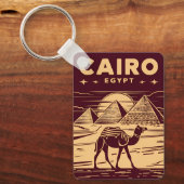 Vintage Reizen Oude Egypte Pyramide Retro Graphic Sleutelhanger (Voorkant)