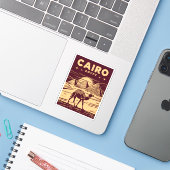 Vintage Reizen Oude Egypte Pyramide Retro Graphic Sticker (Laptop met iPhone)