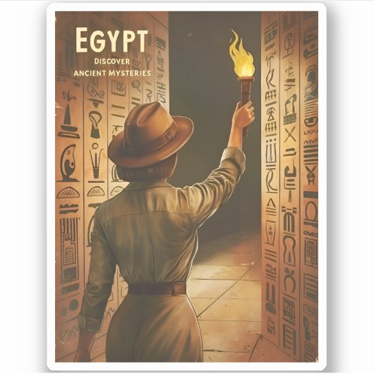 Vintage Reizen Oude Egypte Toerisme Retro Graphic Sticker (Voorkant)