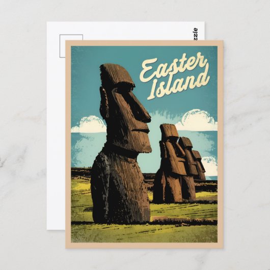 Vintage reizen Paaseiland Retro Graphic Briefkaart (Voorkant / Achterkant)