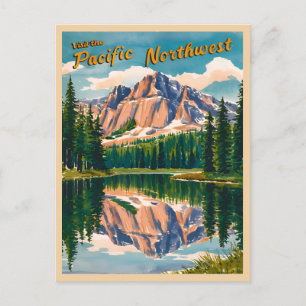 Vintage Reizen Pacific Northwest Retro Schilderach Briefkaart