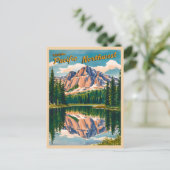 Vintage Reizen Pacific Northwest Retro Schilderach Briefkaart (Staand voorkant)
