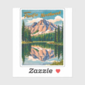 Vintage Reizen Pacific Northwest Retro Schilderach Sticker (Vel)