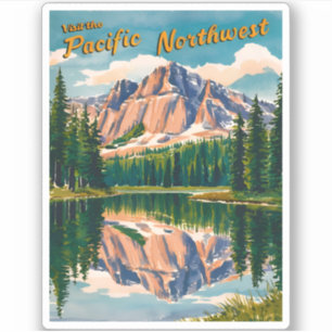Vintage Reizen Pacific Northwest Retro Schilderach Sticker