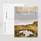 Vintage reizen Peak District National Park Engelan Briefkaart (Voorkant / Achterkant)