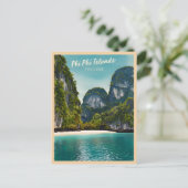 Vintage Reizen Phi Phi Eilanden Thailand Retro Briefkaart (Staand voorkant)