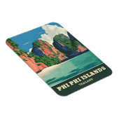 Vintage Reizen Phi Phi Eilanden Thailand Seaside Magneet (Rechterzijde)
