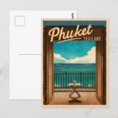 Vintage Reizen Phuket Thailand Retro Schilderachti Briefkaart (Voorkant / Achterkant)