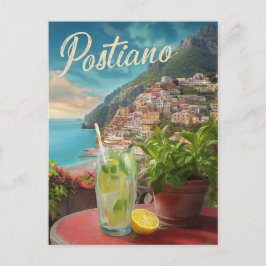 Vintage reizen Positano Italië Retro Schilderachti Briefkaart