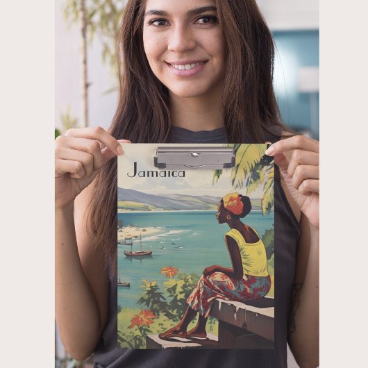 Vintage Reizen Poster Jamaicaanse vrouw Klembord