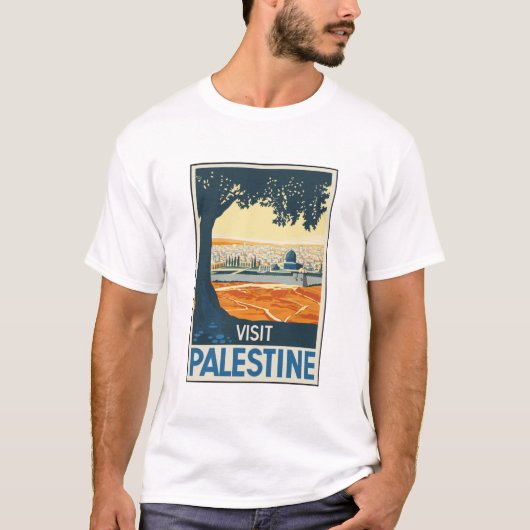 Vintage-reizen-Poster-Palestina T-shirt (Voorkant)