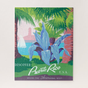 Vintage Reizen Poster Promoting Puerto Rico 2 Legpuzzel