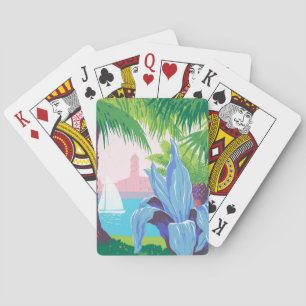Vintage Reizen Poster Promoting Puerto Rico 2 Pokerkaarten
