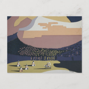 Vintage Reizen Poster Promoting Reizen naar Montan Briefkaart